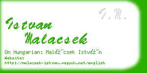 istvan malacsek business card